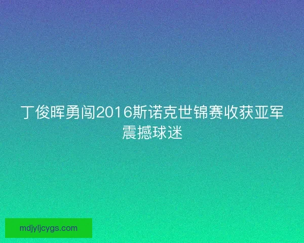 丁俊晖勇闯2016斯诺克世锦赛收获亚军震撼球迷
